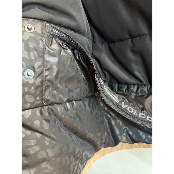 Girl’s M Volcom So Minty Tan Hooded Insulated Jacket Faux Fur NWT - Picture 15 of 16